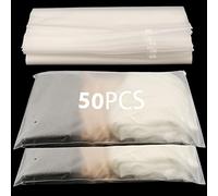 HAKZEON 50 PCS 50 x 40 cm Large Travel Storage Ziplock Clothes Bags, 20" Vertical Frosted Plastic Zip lock Resealable Bag, Reusable Waterproof Luggage Organiser Space Saver Pouch for Clothes, Shoes