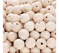 HAKZEON 500 PCS 20mm Wooden Beads, Natural Unfinished Wood Beads for Crafts, DIY Jewellery Making, Garland, Handmade Decoration