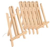 HAKZEON 6 Pack 20 x 40 CM Wooden Tabletop Easel, Mini Easel with Movable Bar, Adjustable Wood Easel Stand for Paintings, Drawings, Framed Photos, Signs