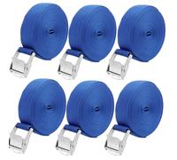 HAKZEON 6 Pack 5m x 25mm Tie Down Straps, Adjustable Heavy Duty Cam Buckle Lashing Straps for Bicycle Carrier Cargo Trailer Car Luggage, Blue