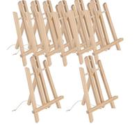 HAKZEON 8 Pack 30 x 15 CM Wooden Tabletop Easel, Mini Easel with Movable Bar, Adjustable Wood Easel Stand for Paintings, Drawings, Framed Photos, Signs