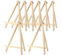 HAKZEON 8 Pack 30 x 20 CM Wooden Tabletop Easel, Mini Easel with Movable Bar, Adjustable Wood Easel Stand for Paintings, Drawings, Framed Photos, Signs