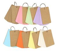 HAKZEON 8 Pack 400 PCS Flash Cards, Study Cards Assorted Colours Revision Cards with Detachable Ring, Index Cards for Office, School