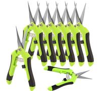 HAKZEON 8 PCS 6.5 Inch Bud Trimming Scissors, Professional Stainless Steel Gardening Pruning Shears, Gardening Hand Pruners for Easy Pruning Garden Tree Pot Plant Flowers