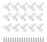 HAKZEON Set of 15 White Sash Jammers, Window Locks with Screws, Zinc Cast Alloy Window Anti-Theft Flush Lock Sash Jammer Blocker for UPVC PVC Doors Windows