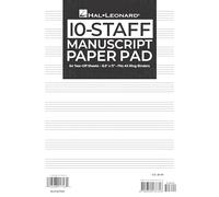 Hal Leonard Manuscript Paper 10-Staff Paper Pad - 64 Tear-Off Sheets, Fits All Ring Binders