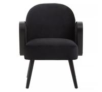 Hala Armchair - Black Velvet Fabric Upholstered