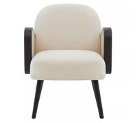 Hala Armchair - Natural Velvet Fabric Upholstered