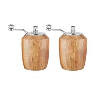HALAHAI Salt and Pepper Grinder Wooden Pepper Grinder With Crank Handle,Hand Shake Pepper Mill With Ceramic Core,Refillable Mess-Free Pepper Grinder (Color : 2pcs, Size : 3.3inch)