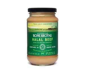 Halal Beef Bone Broth Concentrate- Beef Flavour- Nourish yourself with a cup a day, great for improving gut health and general well-being - New Zealand Grass-Fed Beef - 375 grams Made in Australia