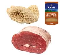 Halal Beef Brisket and Tripe 1kg with Rajah Beef Seasoning - Fresh Halal Meat Pack - Tender Brisket and Cleaned Tripe for Soups, Stews and Traditional Dishes