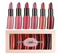 Halal Curved Lipstick Set - 6 Color Nude Moisturizing Smooth Lipstick - Waterproof, Long Lasting - Makeup Gift Box Set With Lip Glasses