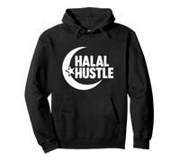 HALAL HUSTLE Arabic Islamic Crescent Pullover Hoodie