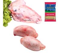 Halal Lamb Head ~1.5kg & Testicles 1kg with Rajah Seasoning 100g - Specialty Pack