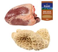 Halal Specialty Beef Bundle | 1kg Tripe & 1kg Heart with Rajah Seasoning | Premium Halal Beef Pack for Curries, Stews & Traditional Dishes | Fresh & Flavorful Combo