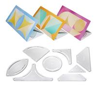 Halandar 11Pcs/3 Patterns Acrylic Template and Paper Pieces Set Sewing Supplies Quilting Crafting Tools for Beginners DIY Patchwork Sewing Craft Clothing Craft Quilting Design