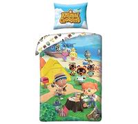 Halantex Animal Crossing Single Bed Linen 100% Cotton - Duvet Cover 140 x 200 cm + Pillowcase