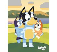 Halantex BLUEY Bingo Bandit Fleece Blanket - 100% Polyester - Size 120 x 150 cm - Multicoloured