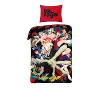 Halantex DanDaDan Anime Character Bed Set - Duvet Cover 140 x 200 cm with Pillowcase 70 x 90 cm - 100% Polyester Multi-Coloured