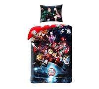 Halantex Demon Slayer Single Bedding Set, Duvet Cover 140 x 200 cm + Pillowcase, Polyester