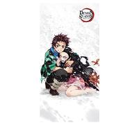 Halantex DEMON SLAYER Tanjiro and Nezuko Kamado - Beach Towel Beach Bath Towel - 100% cotton - Size 70x140 cm