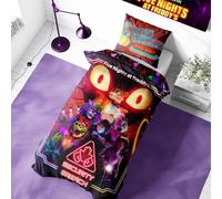 Halantex FNAF Security Breach Single Duvet Cover and Pillowcase Set - Poly-Cotton Blend - Reversible Bedding for Kids - Comfortable, Durable, and Easy Care