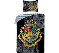 Halantex Harry Potter Bedding Set, 140 x 200 cm, Duvet Cover 70 x 90 cm, Pillowcase, 100% Cotton, Ron Hogwarts Hermione Ravenclaw Hufflepuff