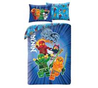Halantex Lego Ninjago Bedding Set, Reversible Duvet Cover 140 x 200 cm + Pillowcase, 100% Polyester