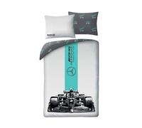 Mercedes Formula 1 Bedding Set, 100% Cotton, Reversible Duvet Cover 140 x 200 cm and Pillowcase