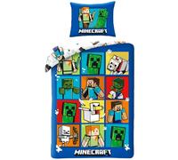 Halantex Minecraft Creepers 100% Cotton Duvet Cover 140 x 200 cm + Pillowcase 70 x 90 cm