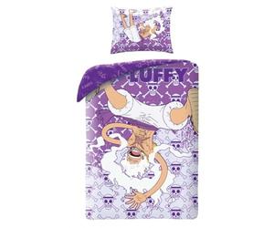 Halantex Monkey D. Luffy Gear 5 One Piece Bed Set - Duvet Cover 140 x 200 cm with Pillowcase 70 x 90 cm - 100% Polyester Multi-Coloured