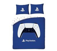 Halantex PlayStation Double Duvet Cover Set - Reversible Blue Gaming Bedding for Kids & Teens | Soft Microfibre Quilt Cover & Pillowcase | Official PlayStation Gamer Bedroom Decor (Double)