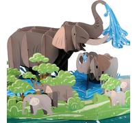 HALATADA Elephant Pop Up Card for Mom,6"x 8" Mother Birthday from Daughter, Son, Husbands, Mothers Day Card, 3D Popup Anniversary Greeting Card for Women, Wife