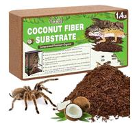 Halatool 1.4LB Coconut Fiber Substrate for Reptile Bedding Natural Coconut Husk Substrate for Snake Tarantula Enclosure Tortoises Habitat Spider Leopard Gecko Tank, Fill 2.1 Gallon Terrarium