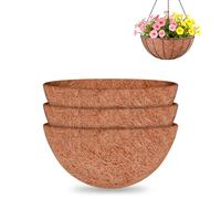 Halatool 3PCS 12Inch Coconut Liners for Planters Hanging Basket Liners 100% Natural Coconut Husk Planter Liner for Flowers Vegetables Indoor Outdoor Decor