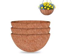Halatool 3PCS 14 Inch Coco Liner Round Coco Coir Hanging Basket Liners 100% Natural Coconut Liners for Planters Coconut Basket Liners for Flowers Vegetables Indoor Outdoor Plants