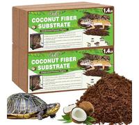 Halatool 4 Pack Compressed Coconut Fiber Substrate for Reptile, 100% Organic Premium Coconut Husk Substrate Terrarium Bedding for Tortoises Beard Dragon Leopard Gecko Snake Tarantula Worm Bins