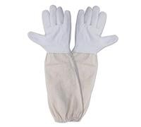 HALAWAKA Beekeeping Gloves Goatskin Leather Beekeepers Protective Gloves with Long Canvas Sleeve, Perfect for The Beginner Beekeeper (White, XXL)