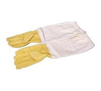HALAWAKA Beekeeping Gloves Goatskin Leather Beekeepers Protective Gloves with Long Canvas Sleeve, Perfect for The Beginner Beekeeper (Yellow, XL)