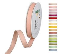 Halbach Seidenbänder Decorative Ribbon with Linen Edges Width 15 mm Length 20 m for Decorating Crafts or Designing DIY Decorative Ribbon Apricot/Linen