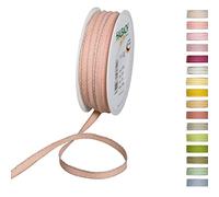 Halbach Seidenbänder Decorative Ribbon with Linen Edges Width 7 mm Length 30 m Gift Ribbon for Decorating Crafts or Designing DIY Decorative Ribbon Apricot/Linen