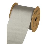 Halbach Seidenbänder Gift Ribbon Silk Look (Vegan) | Width 70 mm Length 10 m | Ribbon with Subtle Silk Shine | for Festive Occasions | Colour: Greenish Grey