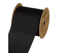 Halbach Seidenbänder Gift Ribbon Silk Look (Vegan) | Width 70 mm Length 10 m | Ribbon with Subtle Silk Shine | for Festive Occasions | Colour: Black