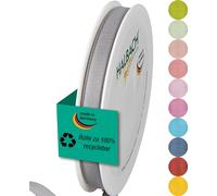 Halbach Seidenbänder Gift Ribbon Width 10 mm Length 25 m Ribbon Made in Germany Gift Ribbons in a Variety of Colours and Widths Perfect for Packaging and Decorating, Colour: Grey