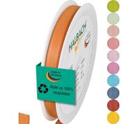 Halbach Seidenbänder Gift Ribbon Width 10 mm Length 25 m Ribbon Made in Germany Gift Ribbons in a Variety of Colours and Widths Perfect for Packaging and Decorating, Colour: Cognac