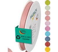 Halbach Seidenbänder Gift Ribbon Width 10 mm Length 25 m Ribbon Made in Germany Gift Ribbons in a Variety of Colours and Widths Perfect for Packaging and Decorating, Colour: Pink