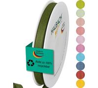 Halbach Seidenbänder Gift Ribbon Width 10 mm Length 25 m Ribbon Made in Germany Gift Ribbons in a Variety of Colours and Widths Perfect for Packaging and Decorating, Colour: Moss Green