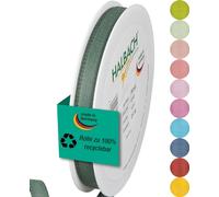Halbach Seidenbänder Gift Ribbon Width 10 mm Length 25 m Ribbon Made in Germany Gift Ribbons in a Variety of Colours and Widths Perfect for Packaging and Decorating, Colour: Dark Green