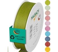 Halbach Seidenbänder Gift Ribbon Width 25 mm Length 25 m Ribbon Made in Germany Gift Ribbons in a Variety of Colours and Widths Perfect for Packaging and Decorating, Colour: Green