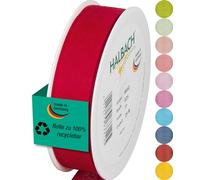 Halbach Seidenbänder Gift Ribbon Width 25 mm Length 25 m Ribbon Made in Germany Gift Ribbons in a Variety of Colours and Widths Perfect for Packaging and Decorating, Colour: Red